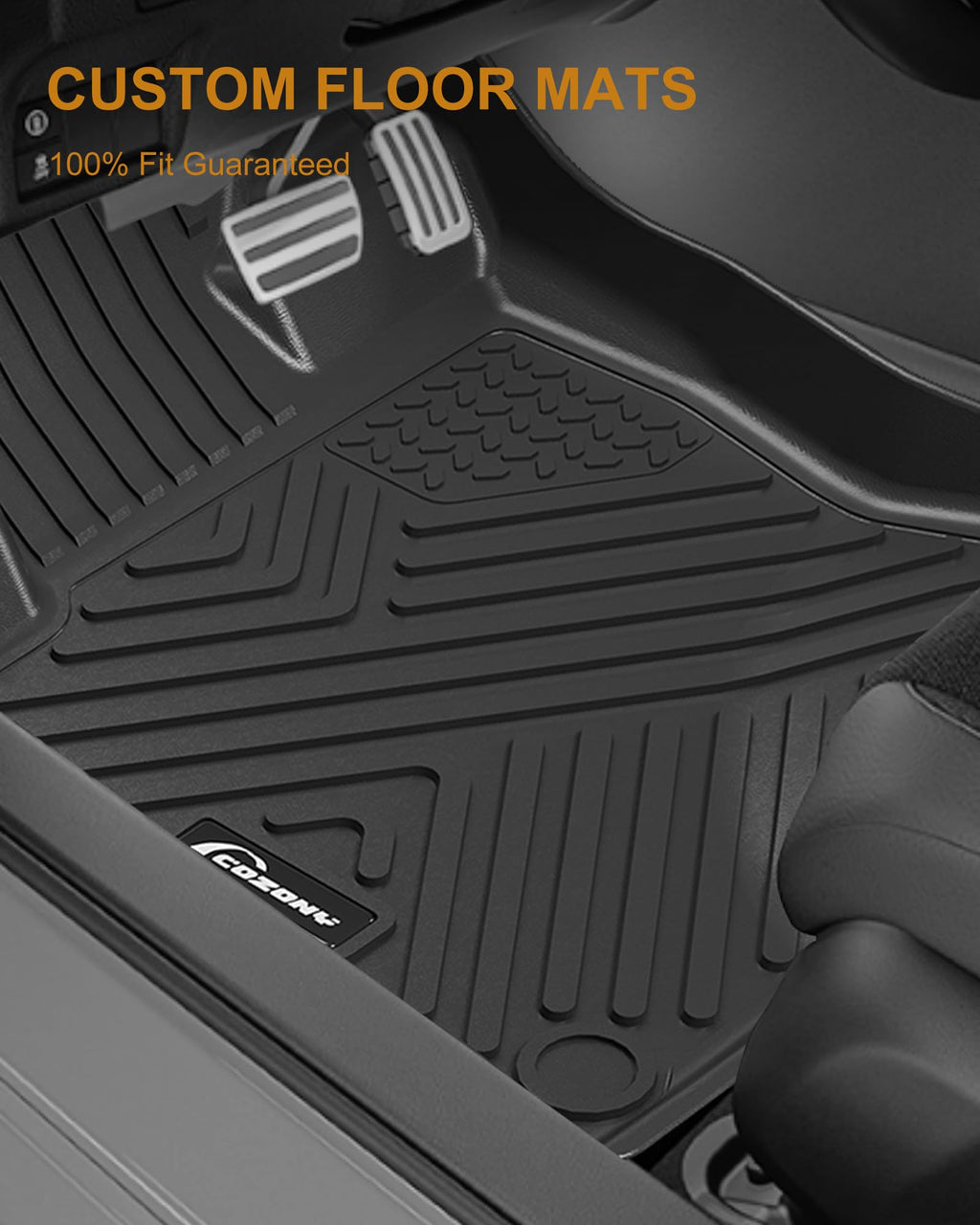 Garvee Floor Mats for 2016-2021 Honda Civic Coupe/Sedan, 2017-2021 Honda Civic Hatchback Type R, TPE All Weather Custom Fit 1st & 2nd Row Floor Liner