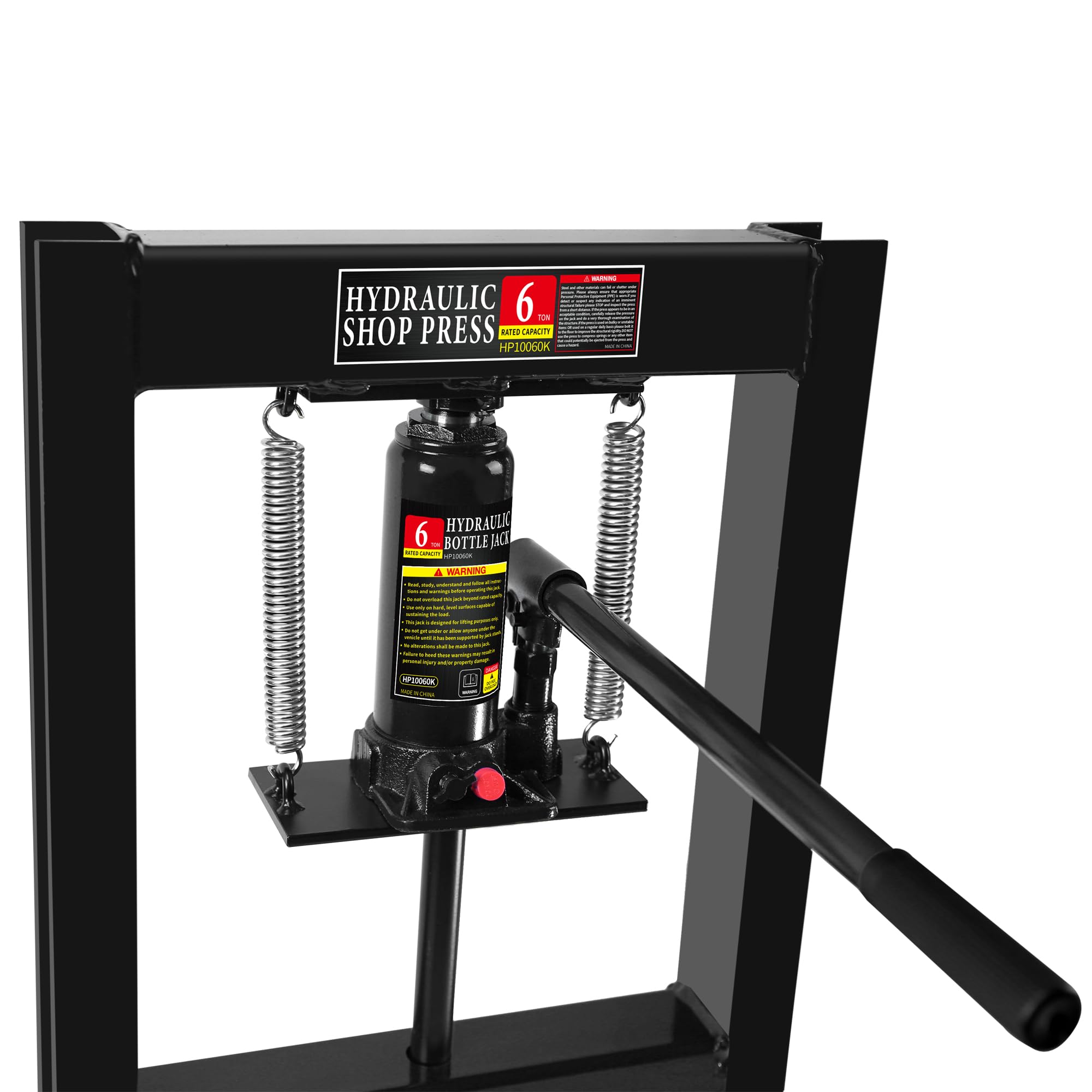Garvee 6 Ton Hydraulic Press H-Frame Adjustable Shop Press with Stamping Plates for Garage Floor Use