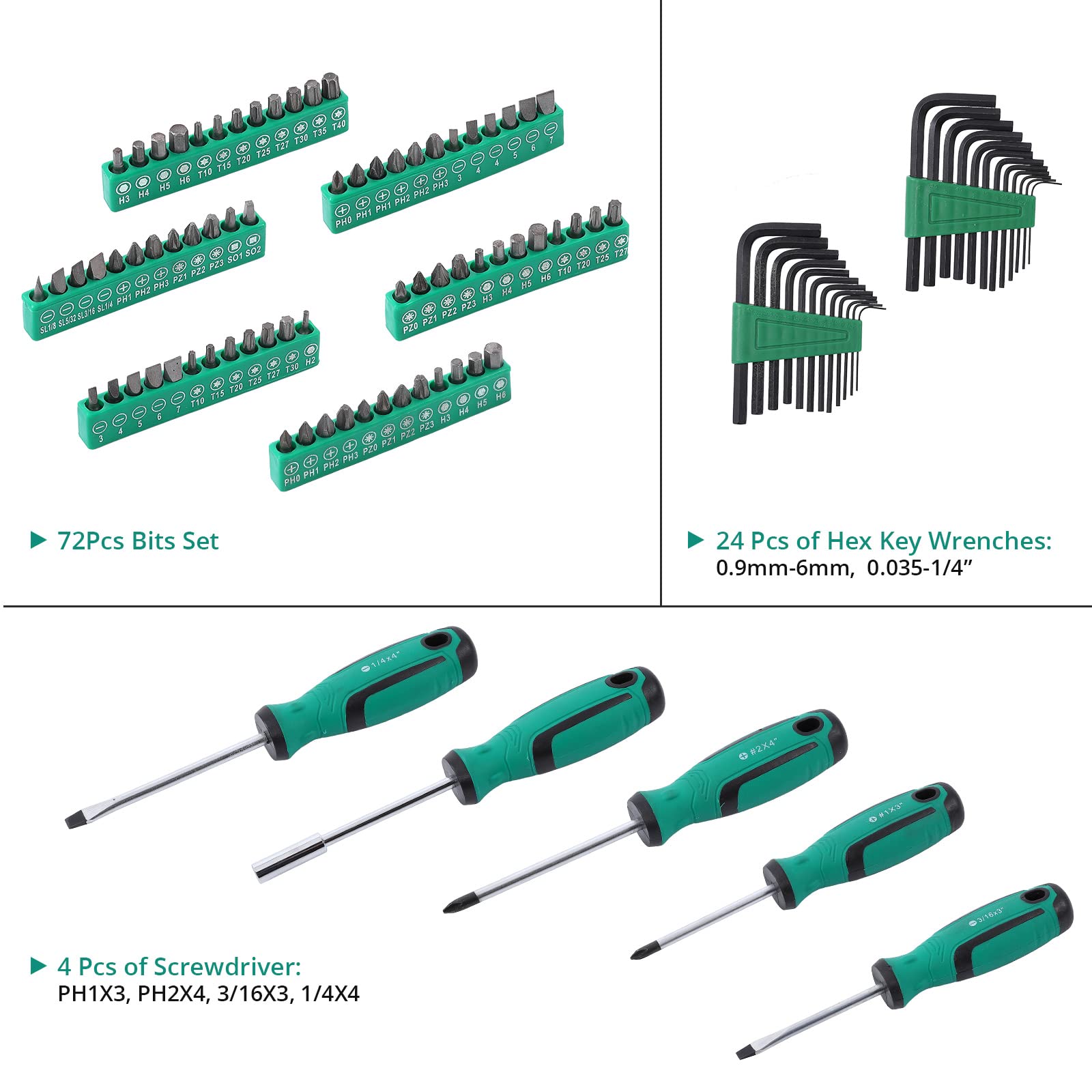 Garvee 213 Piece Mechanic Tool Set, Drive Socket Set SAE and Metric Household Hand Tool Kit, Cr-V Constructed, Socket Wrench Set Collapsible Camping Wagon