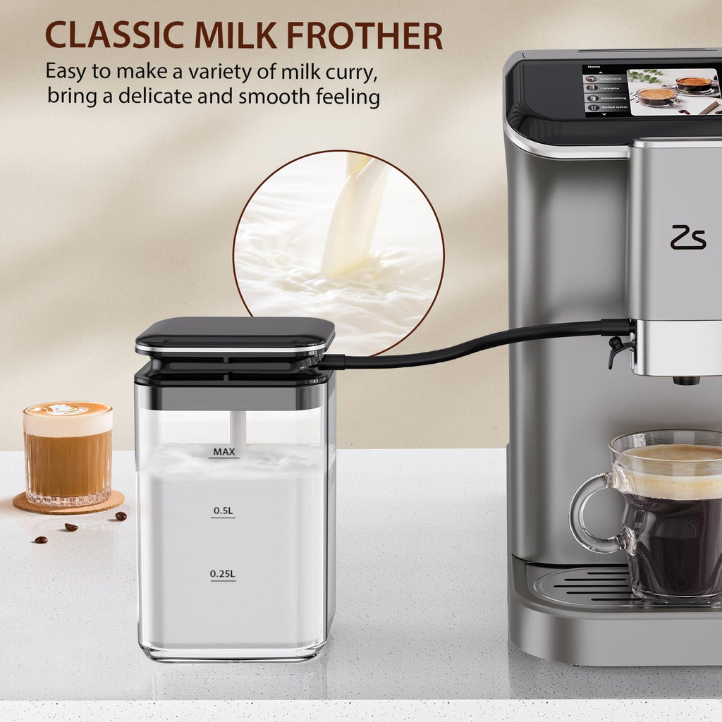 Garvee Fully Automatic Espresso Machine 20 Bar, 1350W Espresso and Cappuccino Machine with Automatic Milk Frother, Gift for Coffee Lover