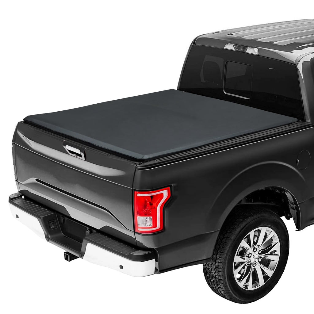 Garvee Soft Tri-Fold Truck Bed Tonneau Cover For 2015-2024 F 150 Supercrew 1.5 Cab / Single Cab 6.5'/78.8"-78.9" Bed Cover, Black, Durable, Waterproof, UV Resistant