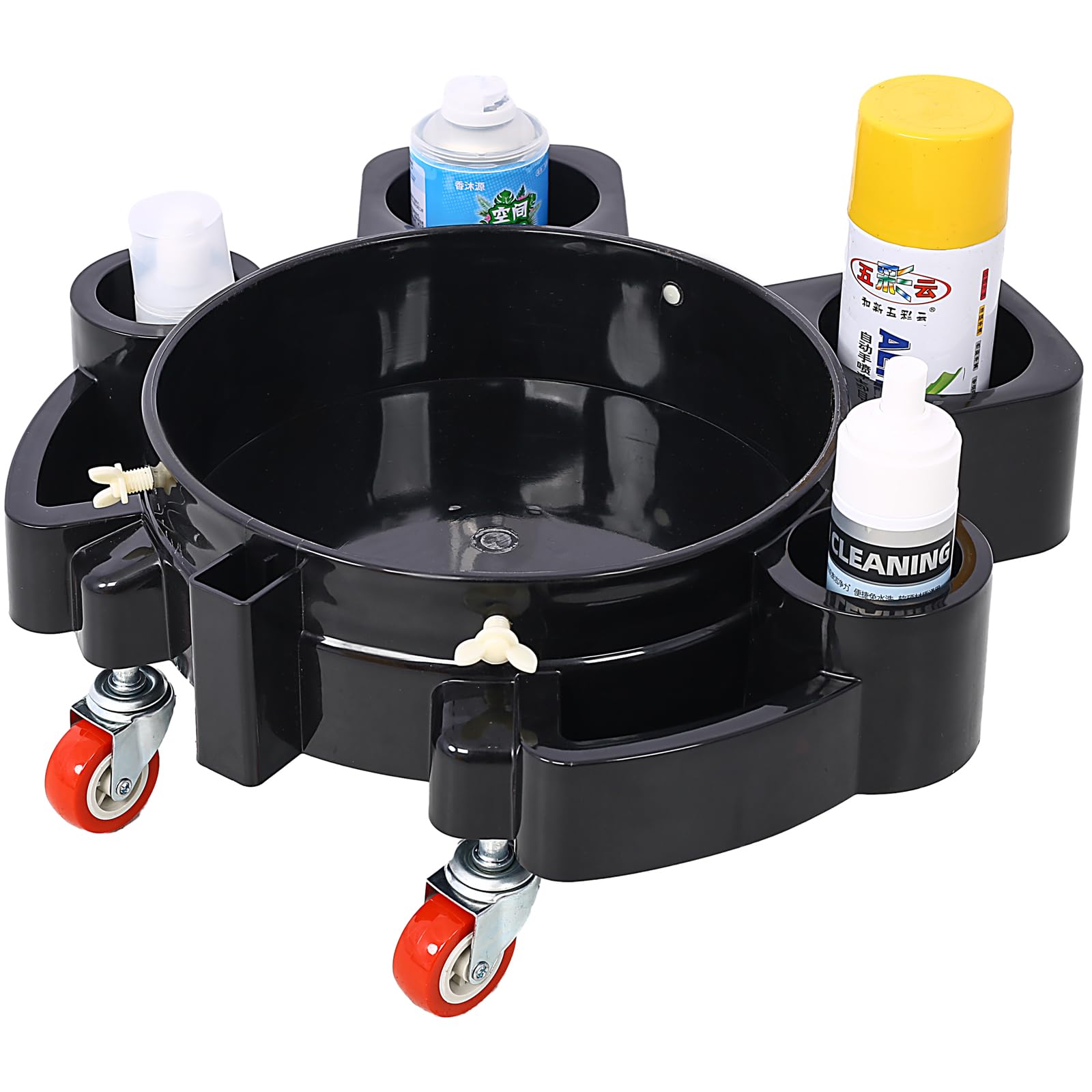 Garvee 11.2 Inch Bucket Dolly 5 Gallon Heavy Duty Detailing Cart with 5 Rolling Swivel Casters 360 Degree Turning for Shop Garage Bottom Support