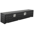Garvee 60"X18" Heavy Duty Aluminum Tool Underbody Box Waterproof Truck Storage Organizer Chest for Pick Up Truck Bed RV Trailer Black