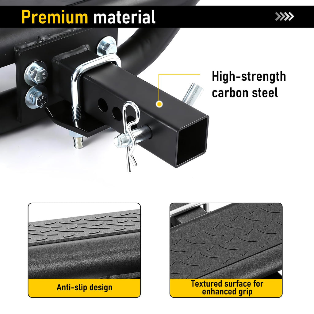 Garvee Hitch Step for 2" Receiver Heavy Duty Rear Bumper Guard with Anti-Slip Step Universal for Truck SUV Pickup Trailer Steel 350 lbs Capacity