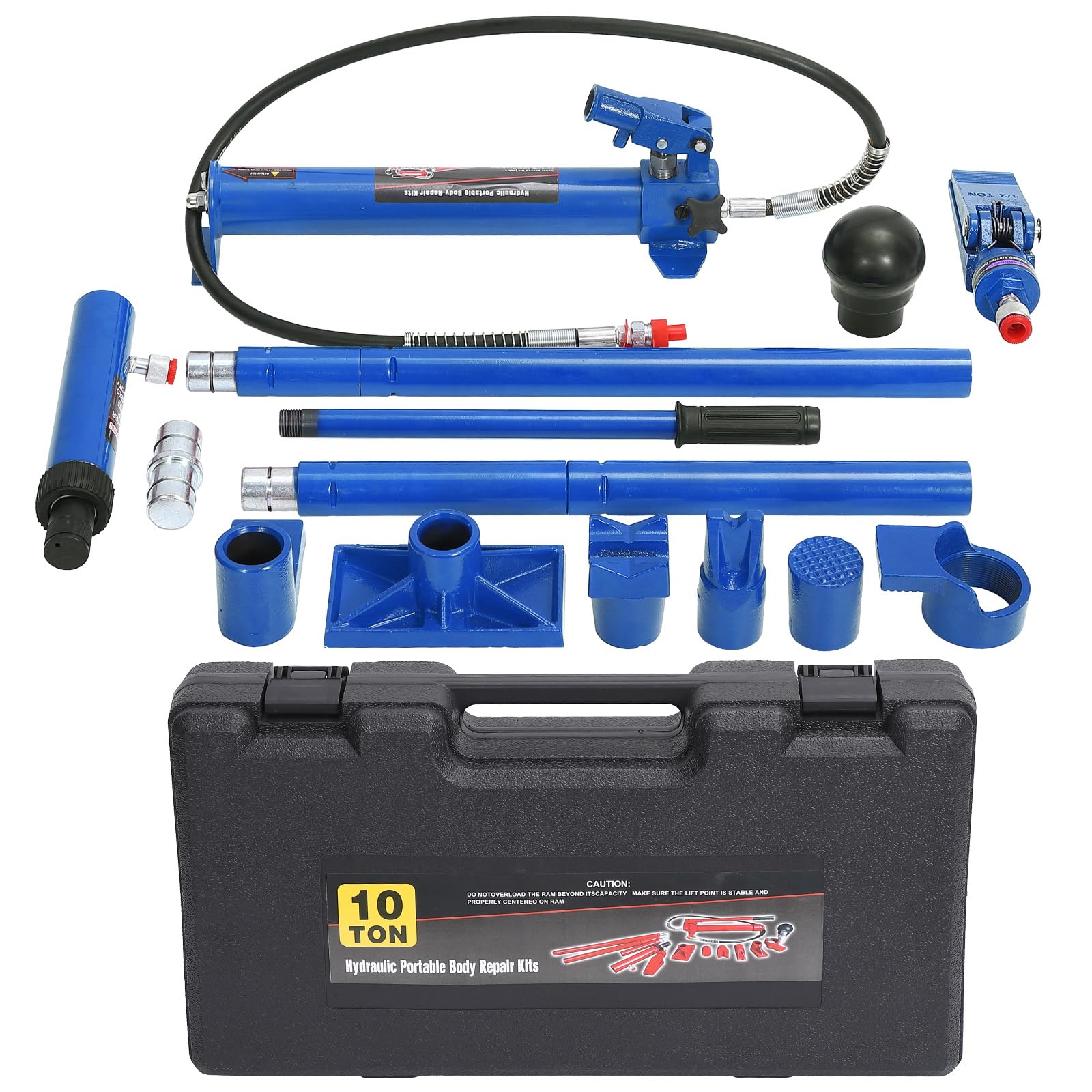 Garvee 10 Ton Hydraulic Jack & Porta Power Kit With 4.6 Ft Oil Hose For Automotive Garage Farm Heavy Equipment Mechanics, Portable, Durable, Heavy Duty