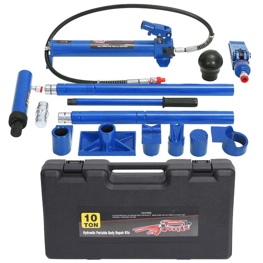Garvee 10 Ton Hydraulic Jack & Porta Power Kit With 4.6 Ft Oil Hose For Automotive Garage Farm Heavy Equipment Mechanics, Portable, Durable, Heavy Duty