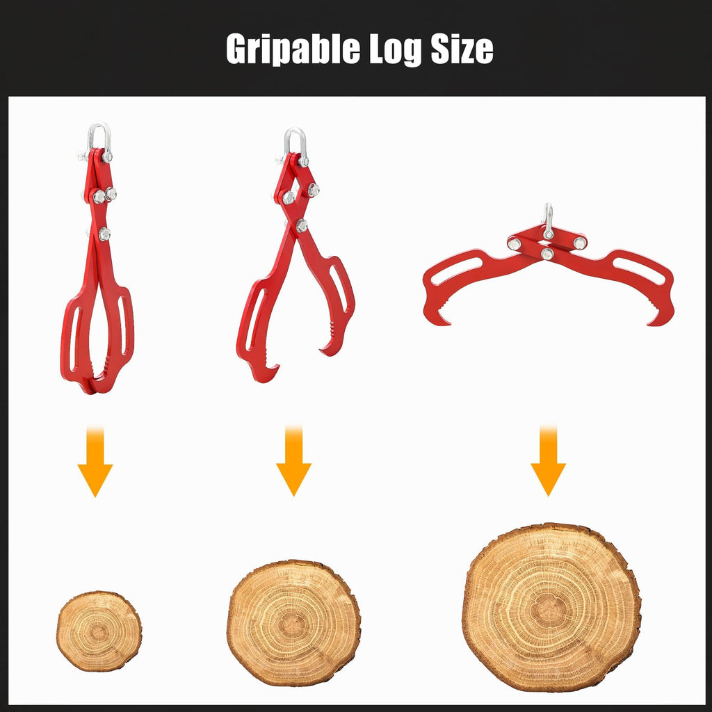 Garvee Log Lifting Tongs Superior Grip Heavy-Duty Steel Claws 18in 2 Claw Powder-Coated Rust-Resistant