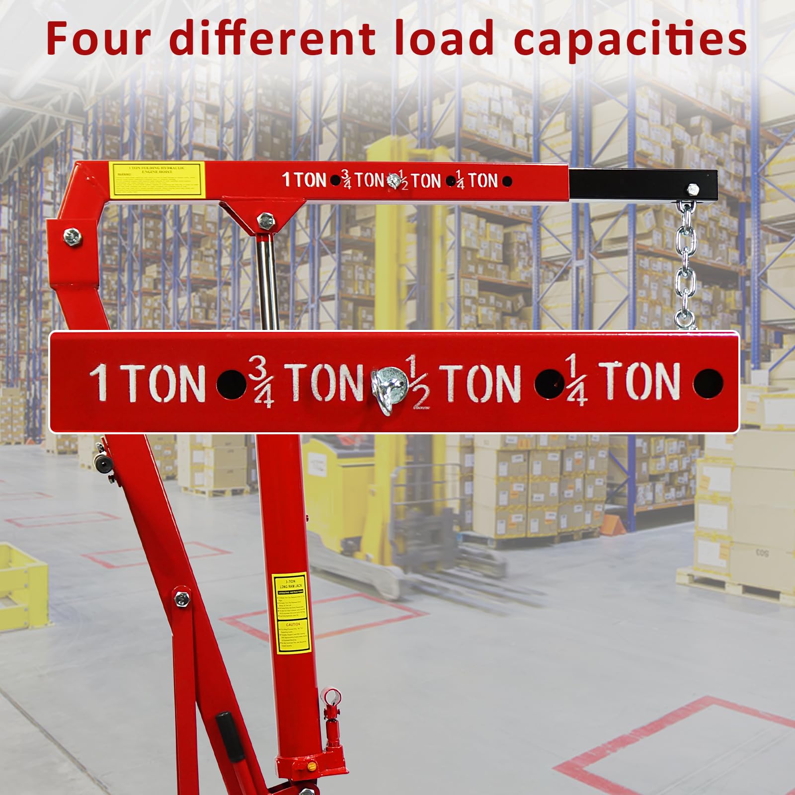 Garvee 1 Ton Folding Engine Hoist, 2200 LBS Lift for Shop Use