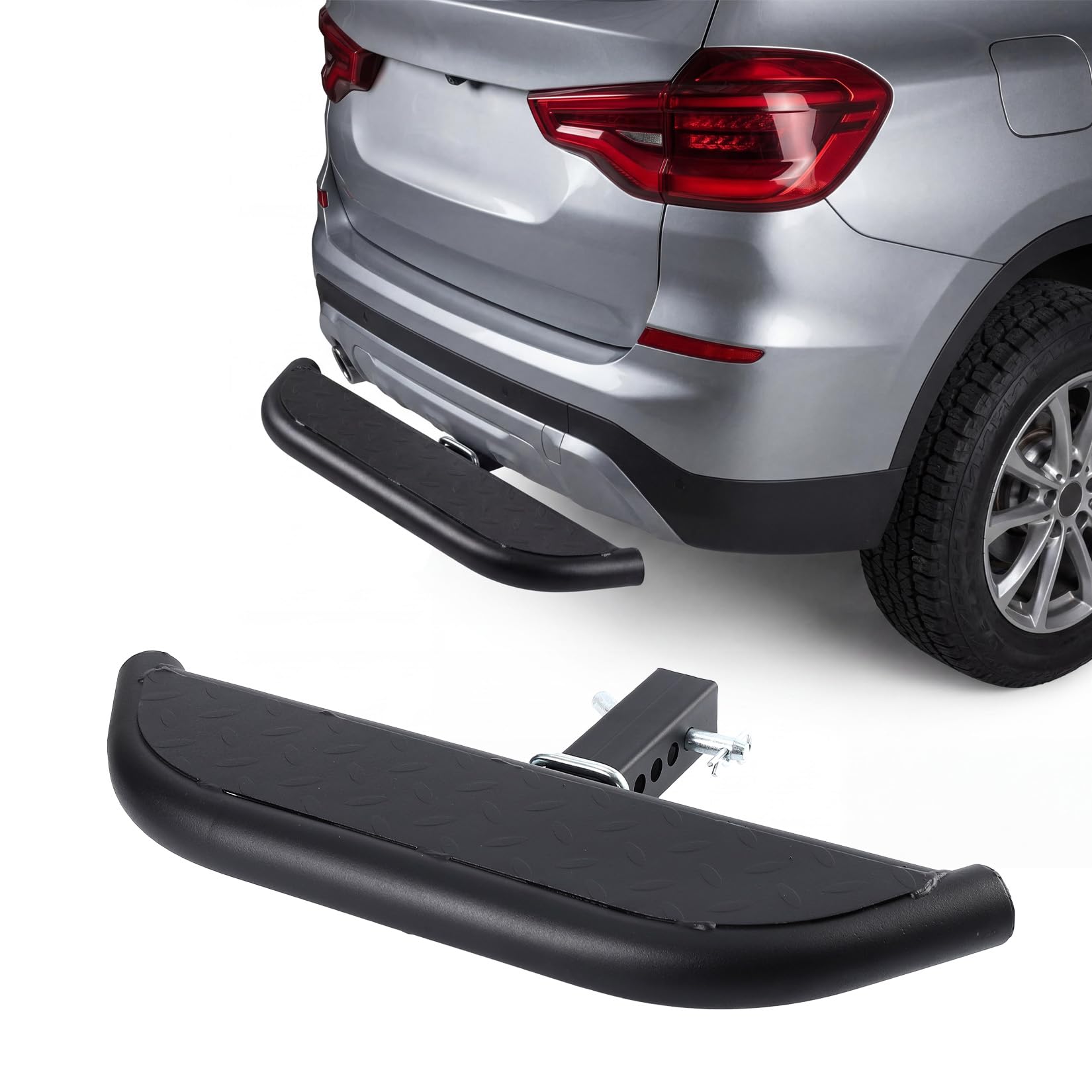 Garvee Hitch Step for 2" Receiver Heavy Duty Rear Bumper Guard with Anti-Slip Step Universal for Truck SUV Pickup Trailer Steel 350 lbs Capacity