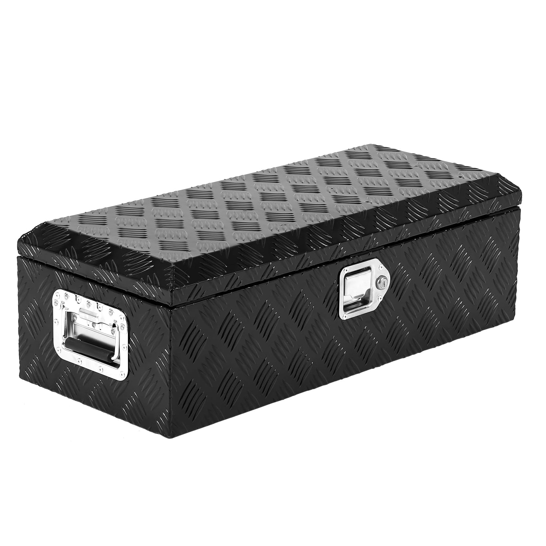 Garvee 20X12 Inch Truck Bed Tool Box, Heavy-Duty Aluminum Diamond Plate Storage Chest, Waterproof with Lock, for Trucks, Trailers, RVs, and Warehouses, Black
