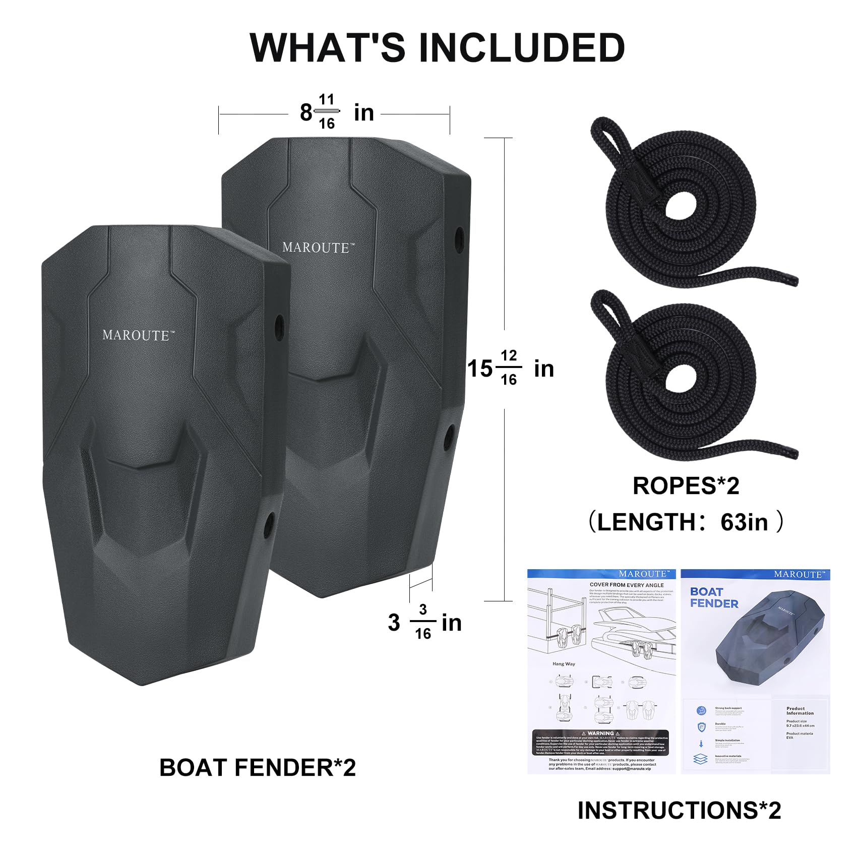 Garvee Boat Fenders UV-Resistant, Easy Install for Bass Boat, Jon Boat, Dock