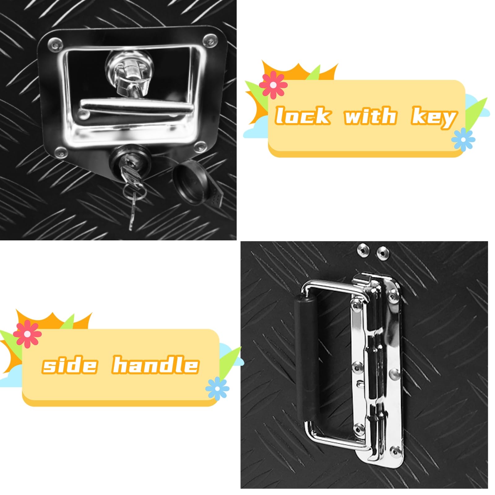 Garvee 48Inch+18Inch+18Inch Trailer Toolbox, Diamond Plate Chest