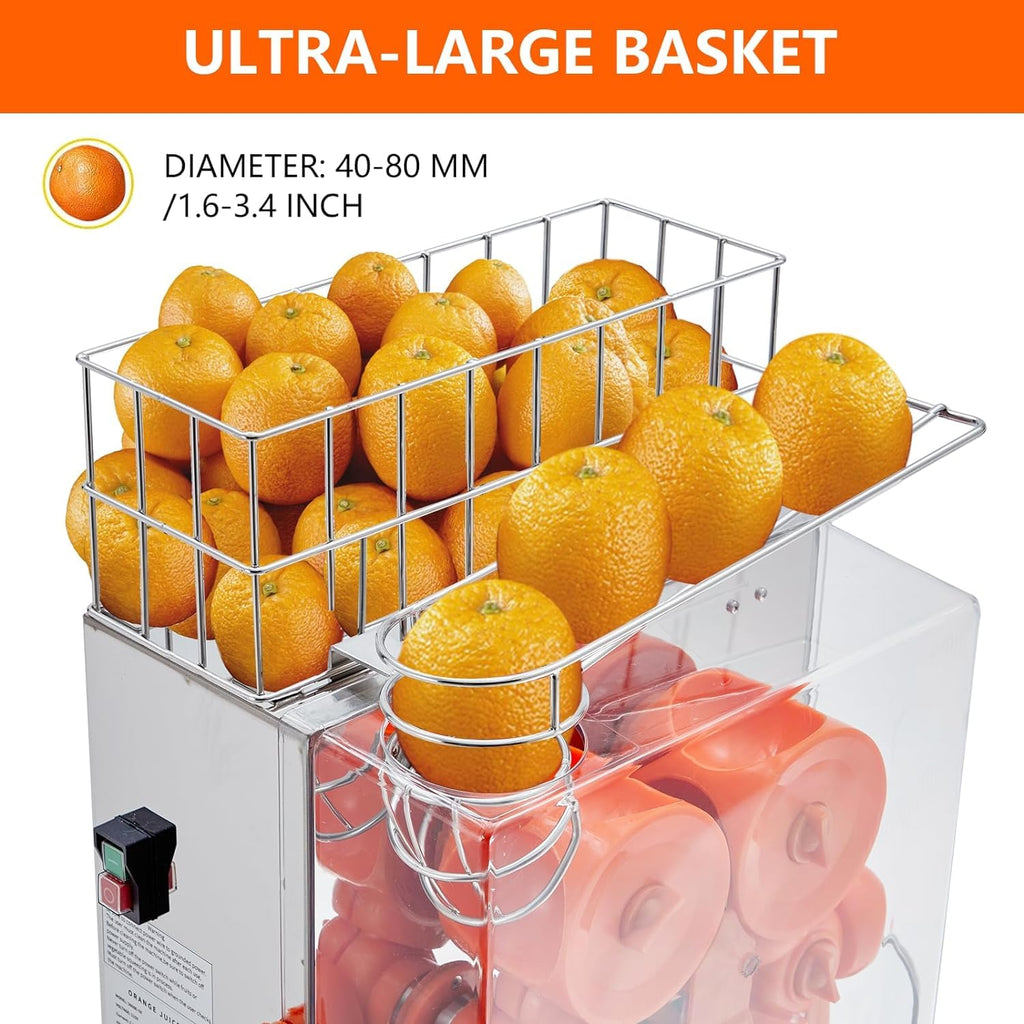 Garvee 120W Commercial Orange Juicer, 110V Electric Semi-Automatic