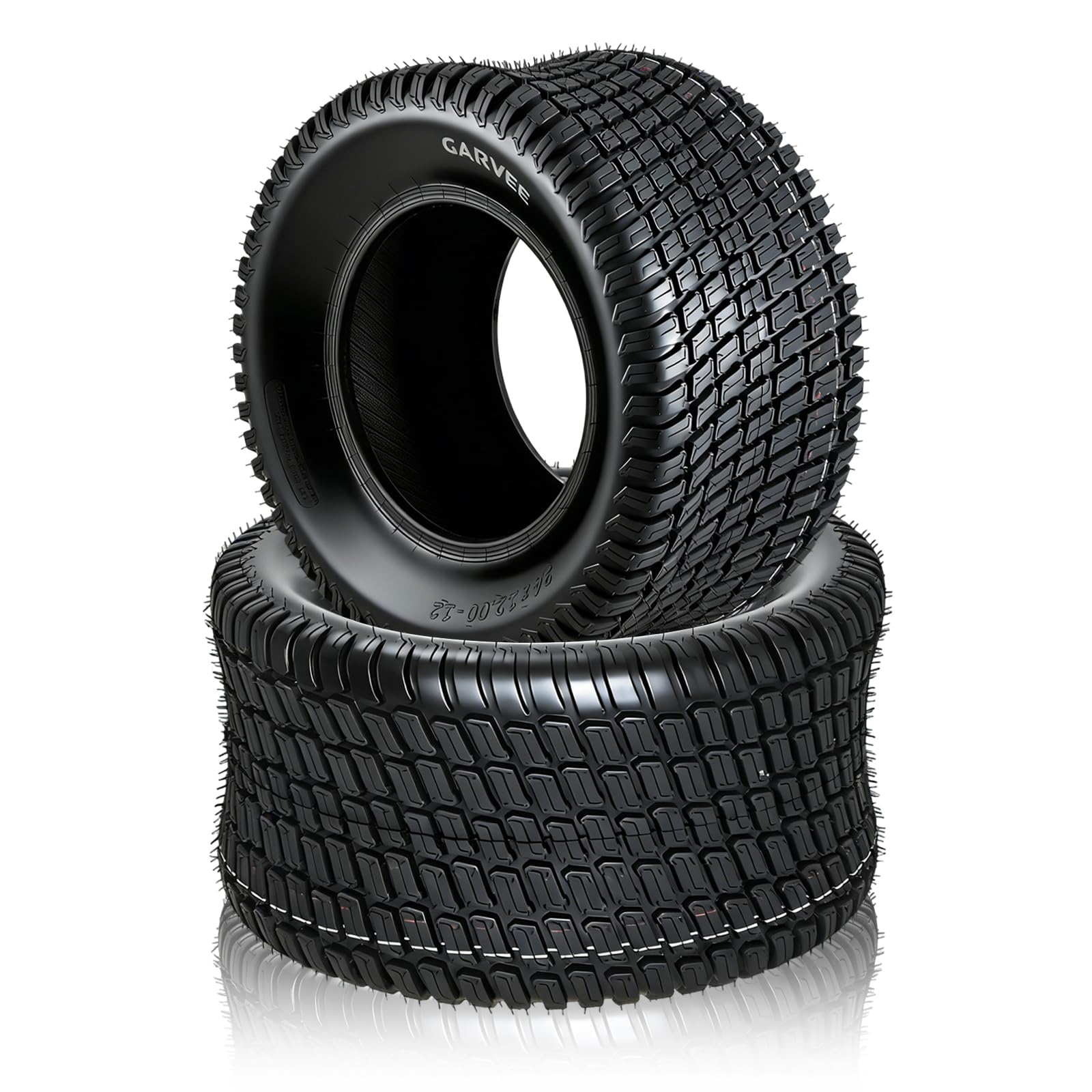 Garvee 18x6.50-8 Lawn Mower Tires Set Of 2 4-Ply Tubeless Garden Tractor Turf Tires For Mowers & Yard Carts 18x6.50x8 Black