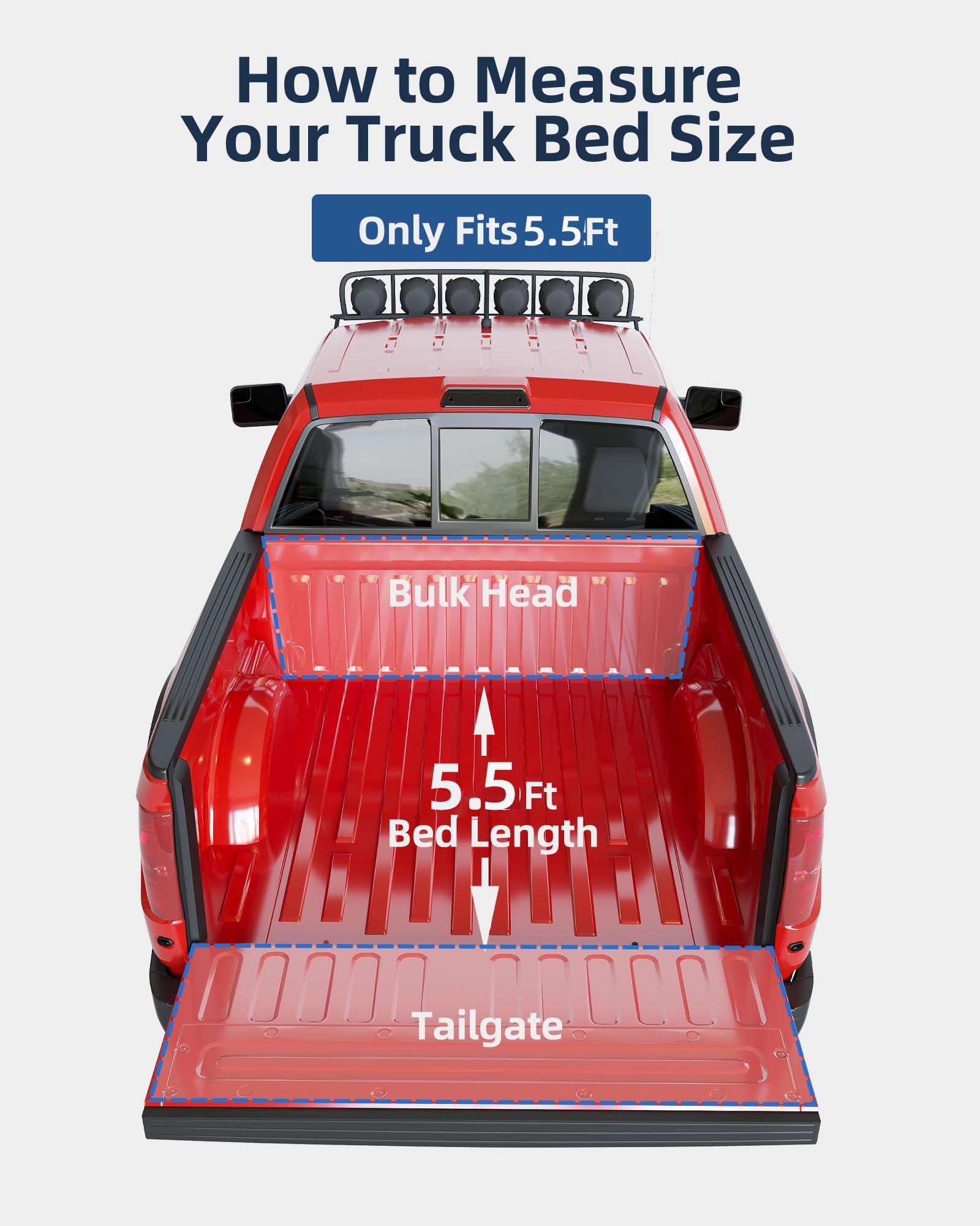 Garvee Soft Quad Fold Tonneau Cover for 2015-2025 Ford F150 5.5ft Bed