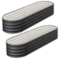 Garvee 2-Pack 4.5'x2'x1' Oval Galvanized Raised Garden Beds Open Base Metal Planters, Tool-Free Assembly, Large Outdoor Planter Boxes, Gray