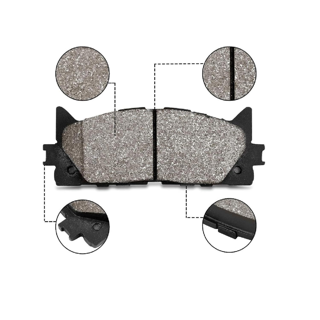 Garvee 4Pcs Front Brake Pads, Automotive Ceramic Replacement Brake Pad Set for 2006-2012 RAV-4, 2009-2013 Matrix-