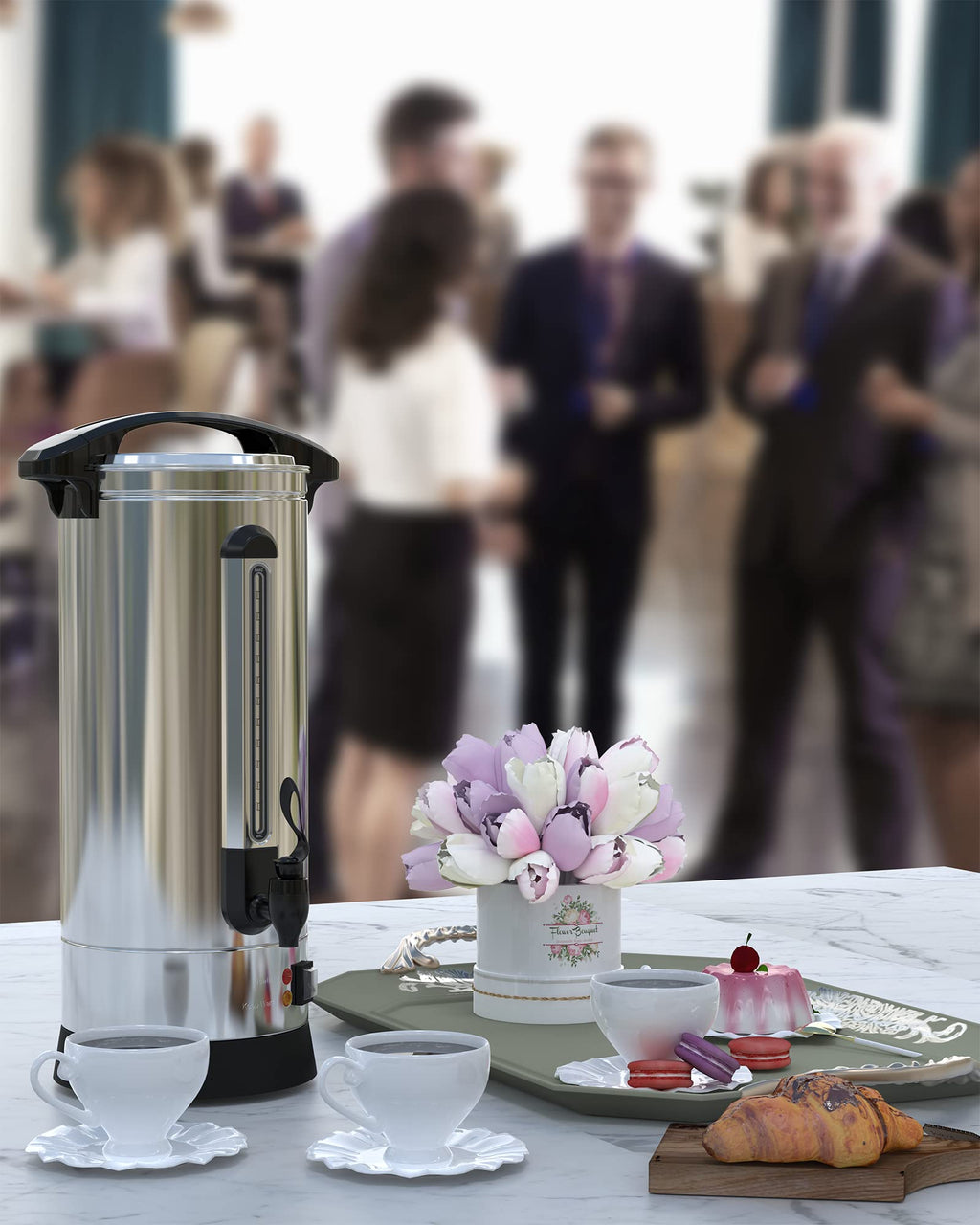Garvee 10L(65Cup)Coffee Pot, Stainless Steel Coffee Urn with Silicone Faucet for Parties, Office, Catering Events, Meeting Rooms