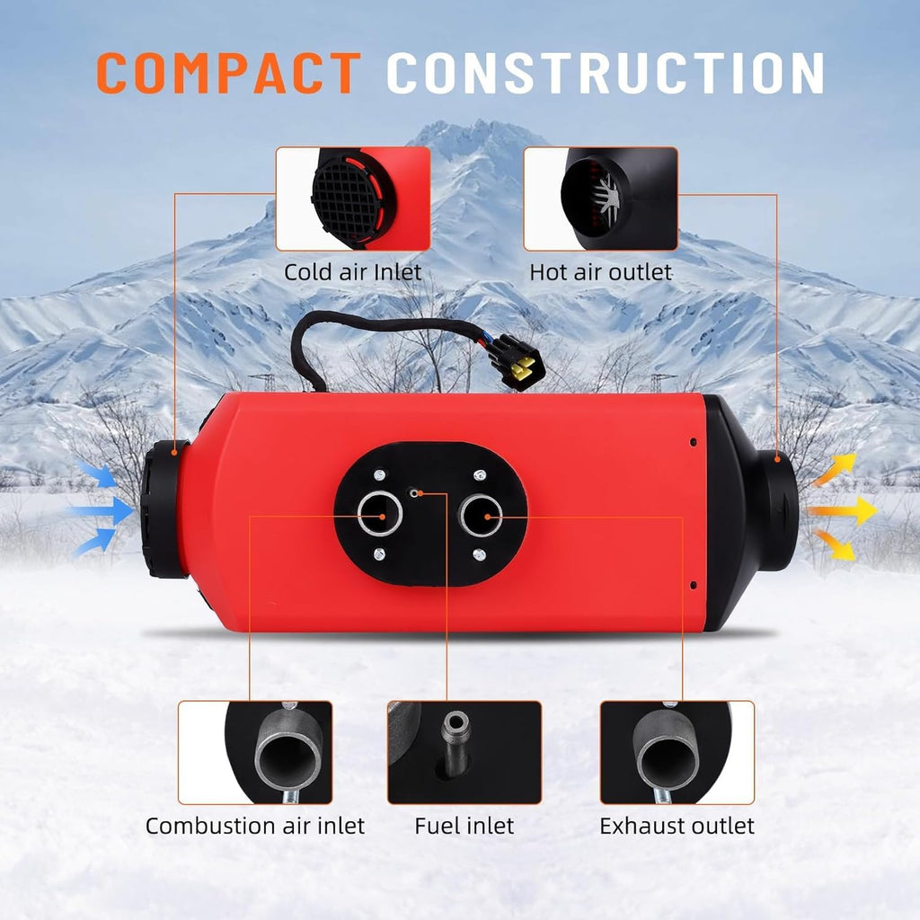 Garvee Diesel Air Heater 12V, 10L Tank, Diesel Heater 2KW, Muffler, Diesel Parking Heater with LCD Thermostat Monitor & Remote Control for Trucks, Trailer, Boat and Motor-Home