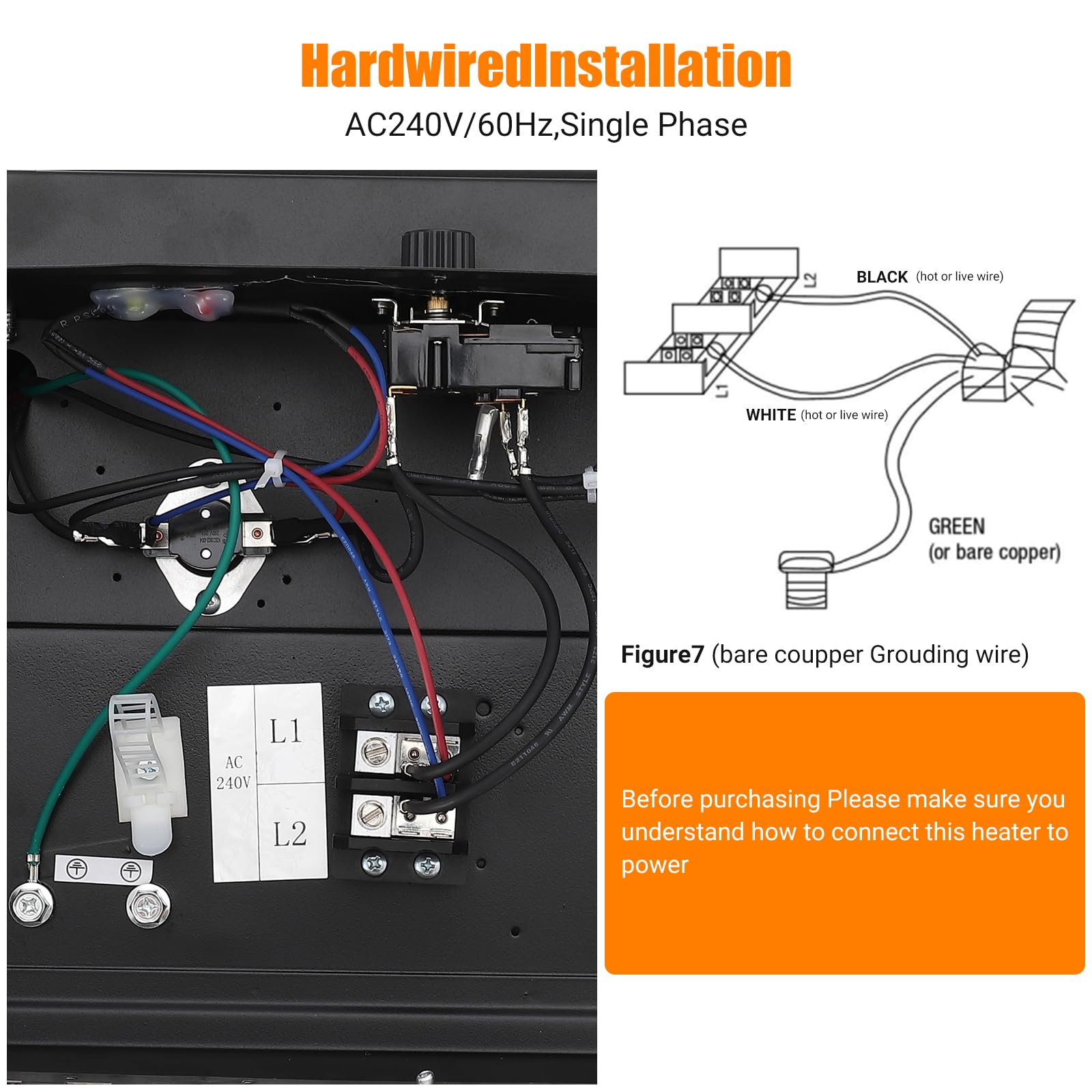 Garvee Electric Garage Heater 5000 Watt Hard Wired Ceiling Mount Fan-Forced Overheat Protection Workshop 240 Volt
