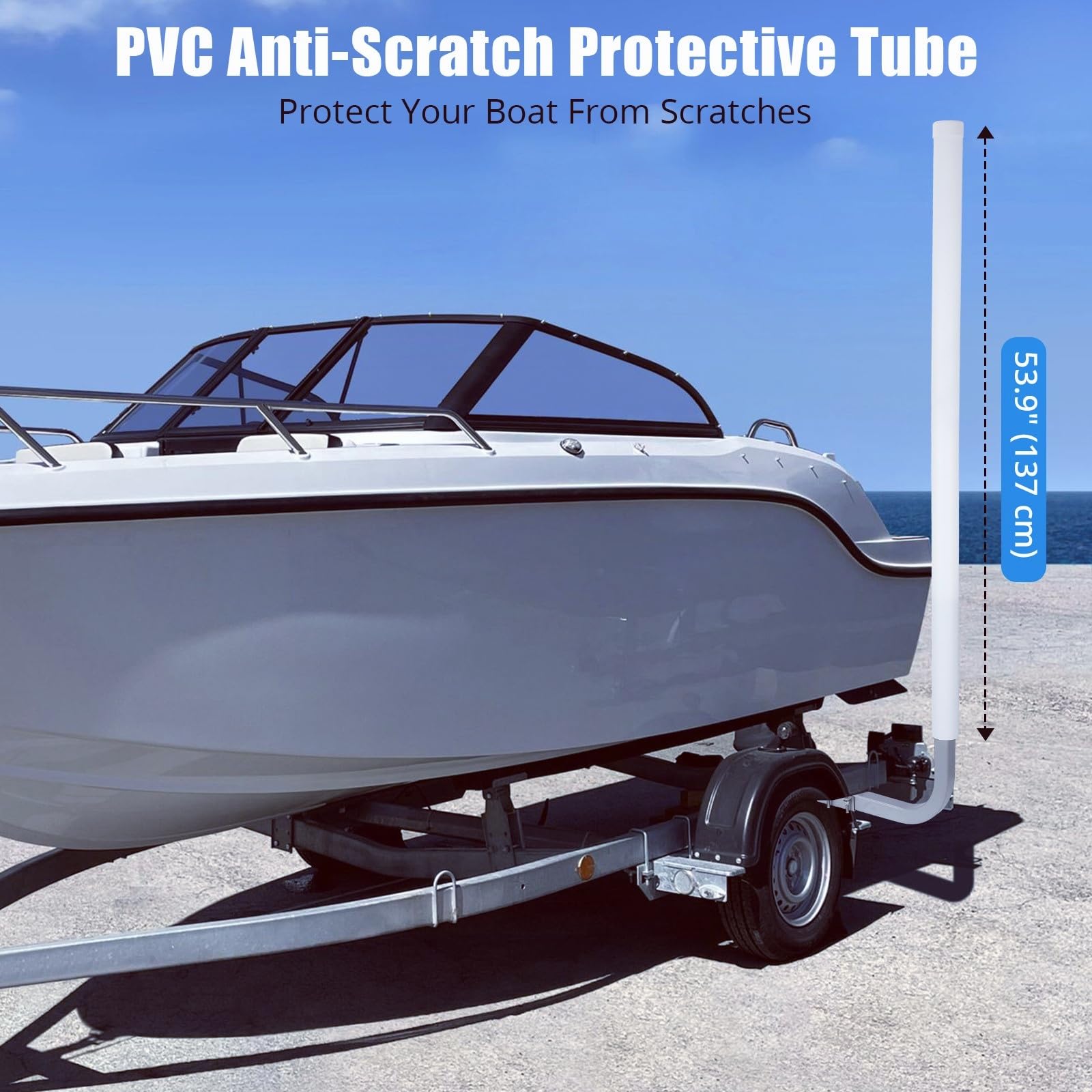 Garvee 60" Boat Trailer Guide, Adjustable Design, Rustproof Steel, PVC Pipes without Light