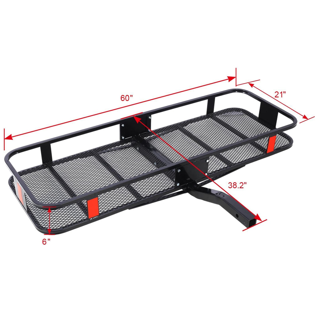 Garvee Heavy-Duty Trailer Hitch Cargo Carrier Folding 500 Lbs Capacity 16 CuFt 2" Receiver Hitch Cargo Rack Luggage Cargo Bag Black