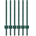 Garvee 3FT Metal Fence Posts, Pack of 6 - U-Shaped Steel Stakes, Rust-Resistant Heavy-Duty Green Fence Posts for Garden, Yard, Farm, No-Dig Installation