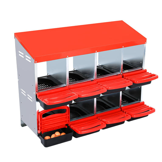 Garvee 10 Holes Nesting Boxes for Chickens, Chicken Coops for 6 Chickens Laying Eggs, 6 Compartments Chickens Egg Laying Nest Boxes, Galvanized Steel 6 Holes Chicken Cage for Hens