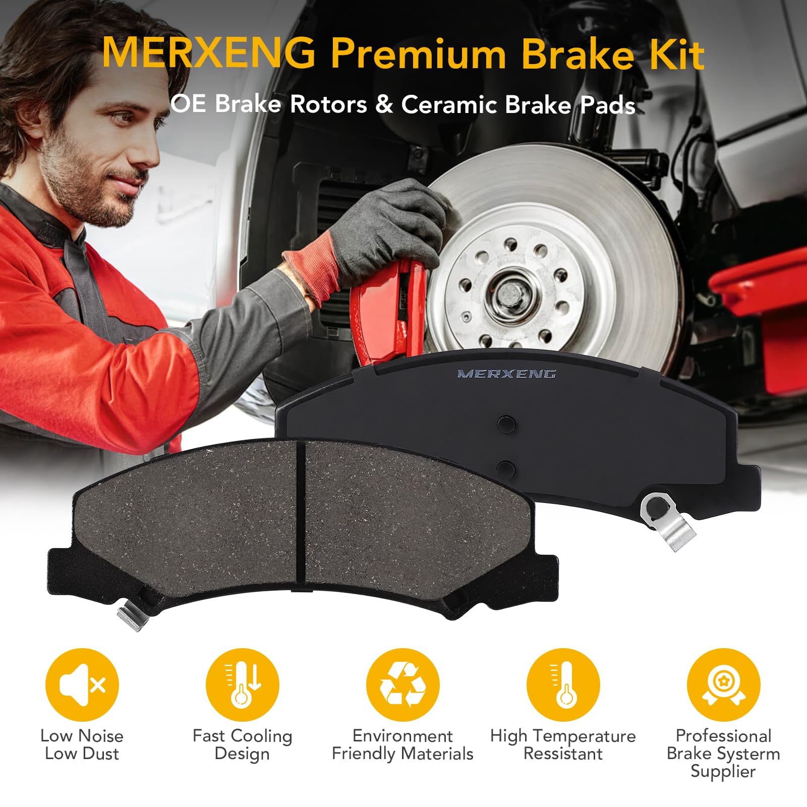 Garvee Front Brake Rotors And Pads Kit Replacement For Avalon Camry ES300H ES350 2007-2018 Ceramic Alloy Hardware