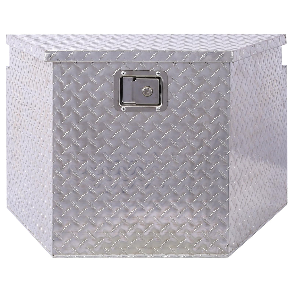 Garvee Aluminum Tool Box Storage Organizer with Lock Keys Large Capacity Heavy-Duty for Pick Up Truck RV Silver