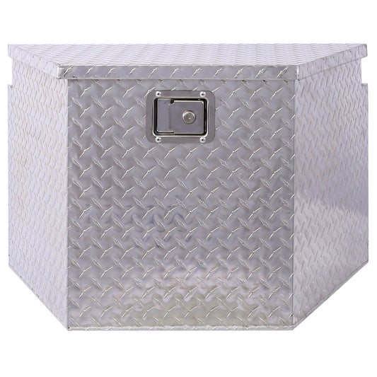 Garvee Aluminum Tool Box Storage Organizer with Lock Keys Large Capacity Heavy-Duty for Pick Up Truck RV Silver