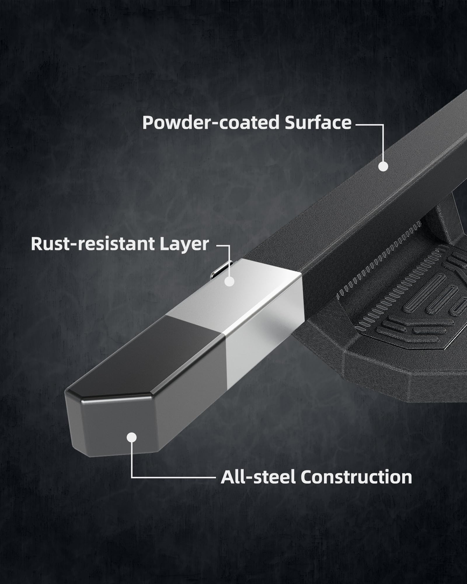 Garvee Running Boards Compatible with 2019-2024 Chevy Silverado/GMC Sierra 1500 Crew Cab (Excl. 2019 1500 LD/Limited&2022 1500 LTD/Limited),Rock Sliders for 2020-2024 Silverado/Sierra 2500HD 3500HD