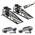 Garvee 2-Pack Hydraulic Car Ramps with Wheels and Reflective Stickers, 5-Ton (11023 lbs) Capacity Ramps with Jacks for Home Garage Auto Repairs and Oil Changes, Blue