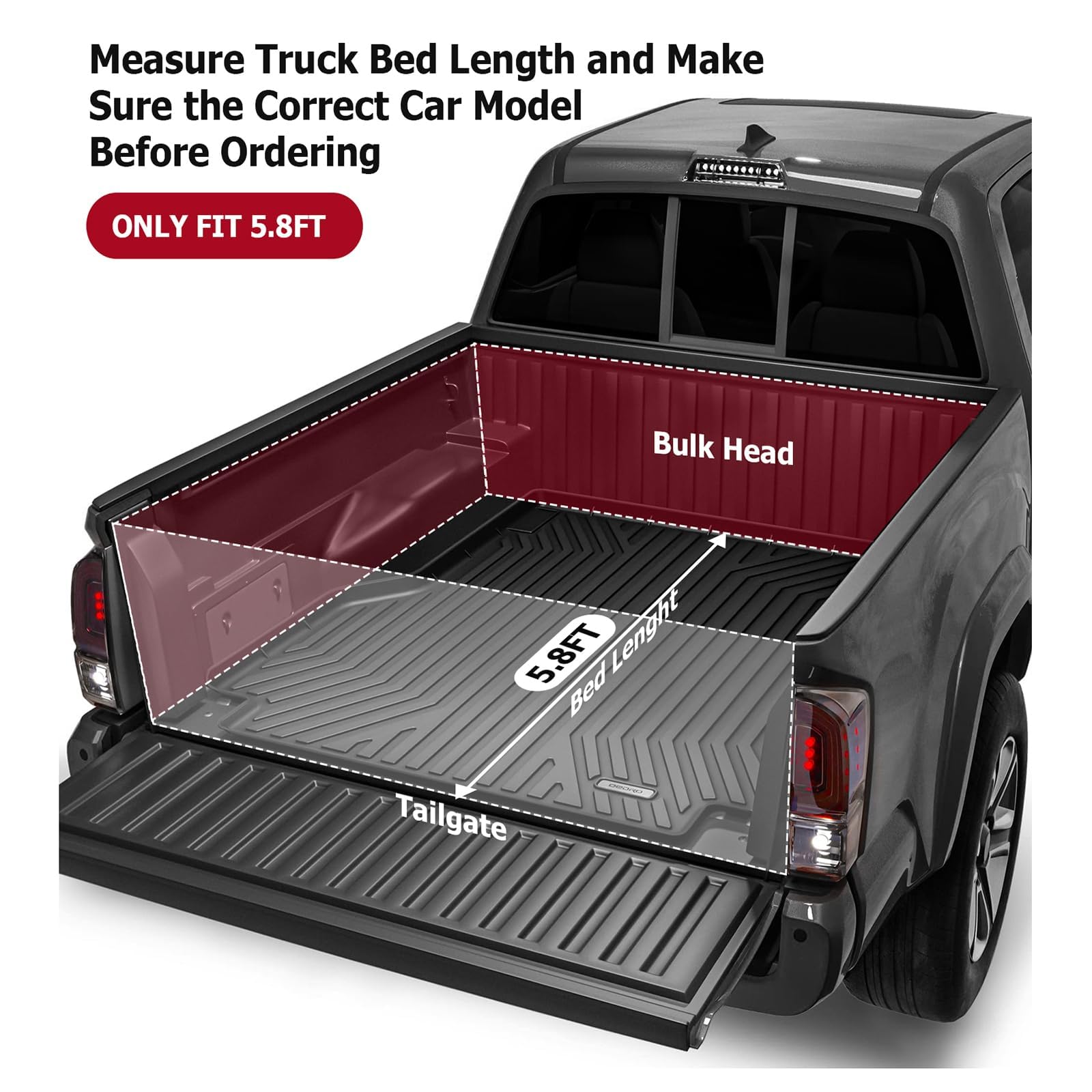 Garvee Soft Roll-Up Tonneau Cover for Compatible with 2019-2024 Chevrolet Silverado/GMC Sierra 1500 5.8 Ft Truck Bed