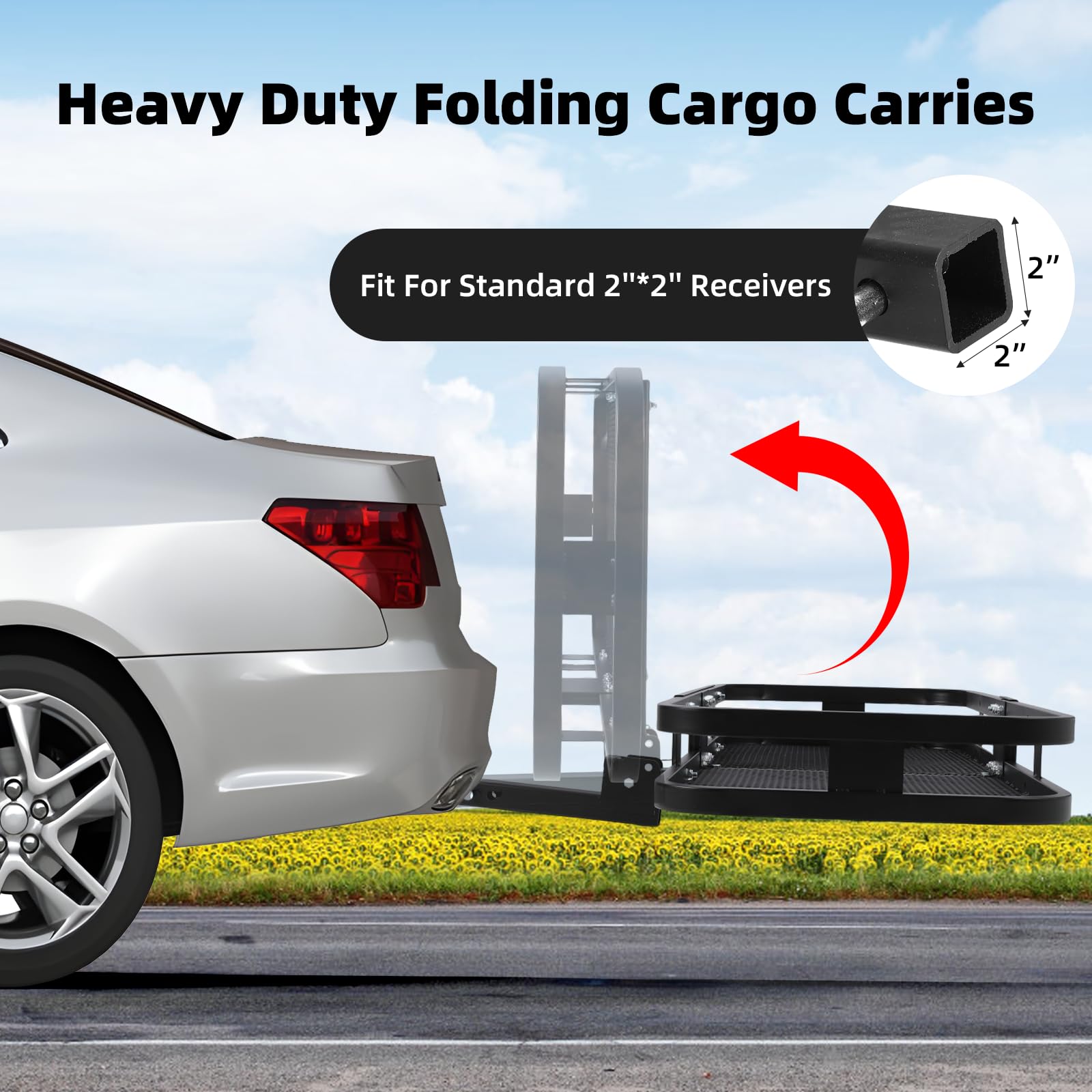 Garvee Heavy Duty Cargo Carrier 500 LBs Steel Construction Large Capacity Travel Safety