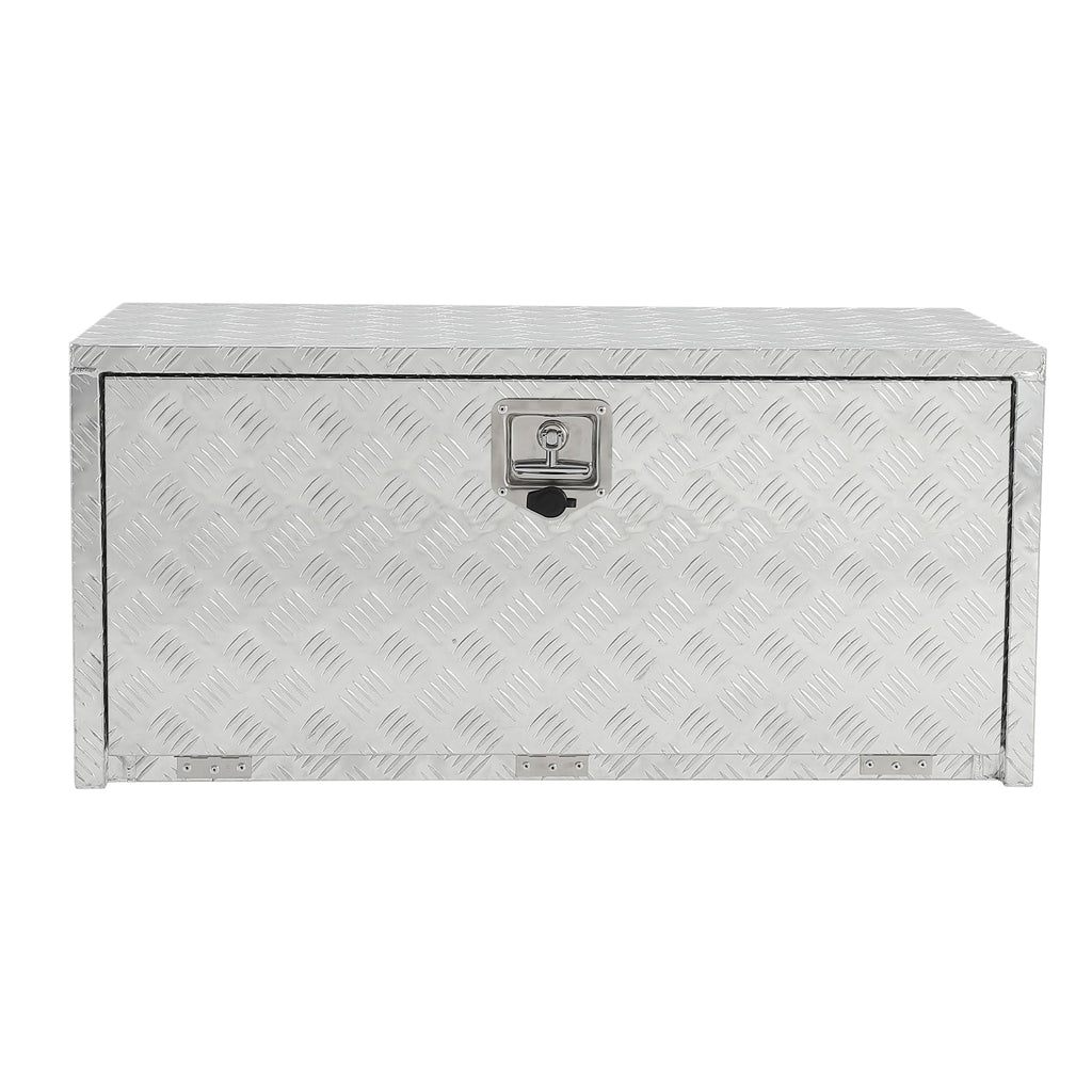 Garvee 30"X18" Heavy Duty Aluminum Underbody Tool Box, Waterproof Square Storage Chest for Pickup Truck Bed, RV Trailer, Silver