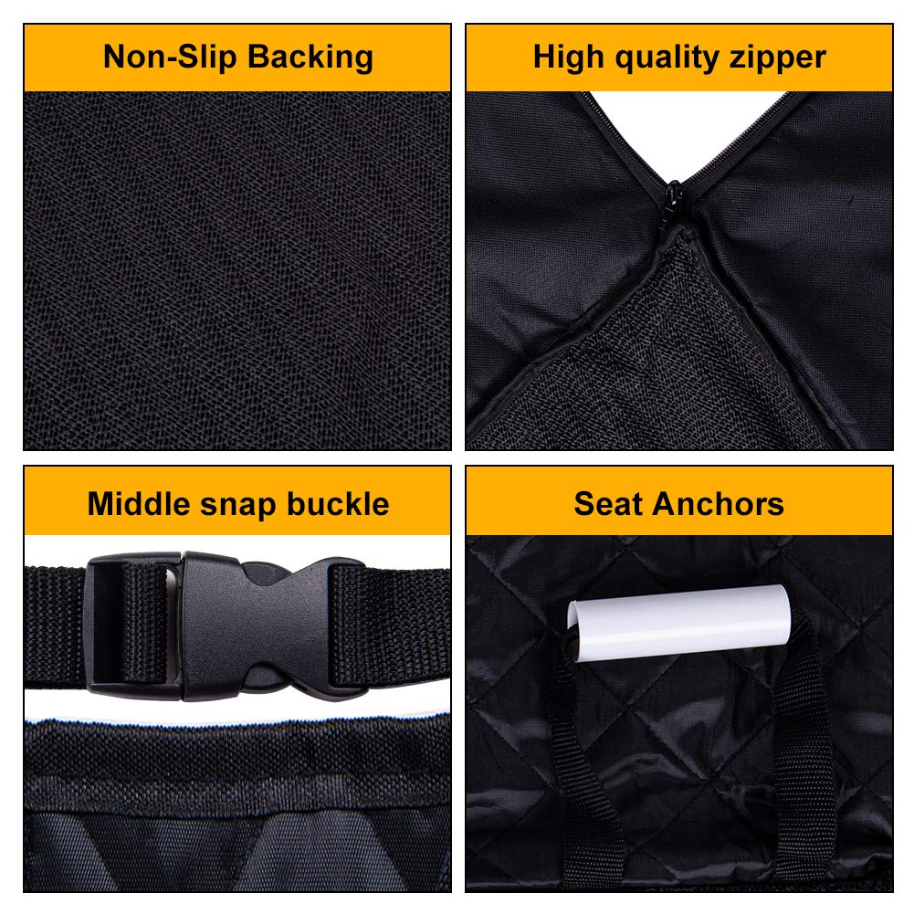 Garvee Pet Front Seat Cover Cushion for Cars Nonslip Padded Pet Seat Covers for Cars Trucks SUVs Black