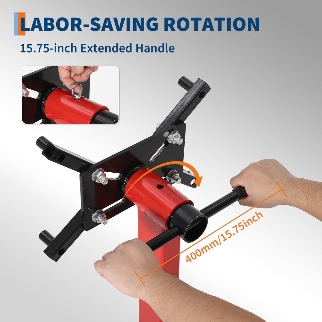 Garvee Engine Stand 1500 LBS Rotating Motor Stand with 360° Rotating Head, Adjustable Arms, Casters for Vehicle Maintenance, Durable Steel, Black