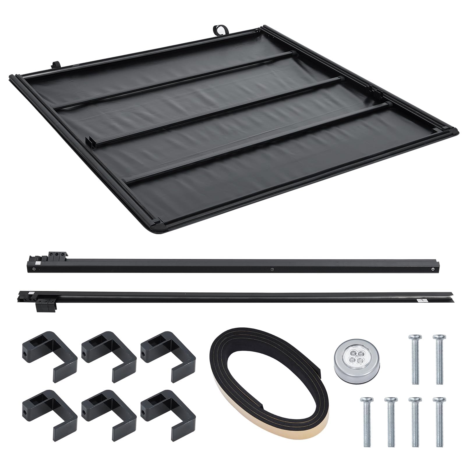 Garvee Soft Roll-Up Tonneau Cover for Compatible with 2019-2024 Chevrolet Silverado/GMC Sierra 1500 5.8 Ft Truck Bed