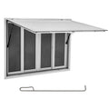 Garvee 45"W x 30"H Aluminum Alloy Food Truck Concession Window - 4 Sliding Screen Windows, Awning Door, Durable and Secure Design