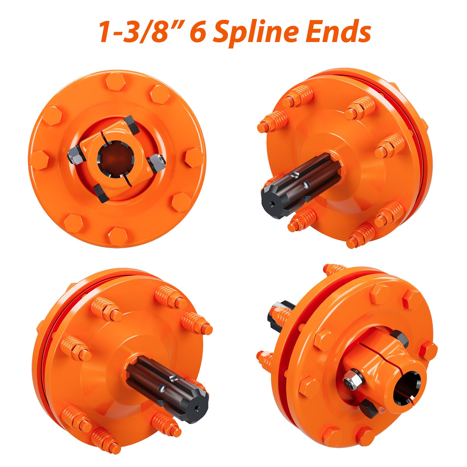 Garvee Tractor PTO Slip Clutch, 1-3/8" x 6 Spline (Both Ends) PTO Drive Line Accessory Friction Clutch,Carburized Steel Tractor Slip Clutch