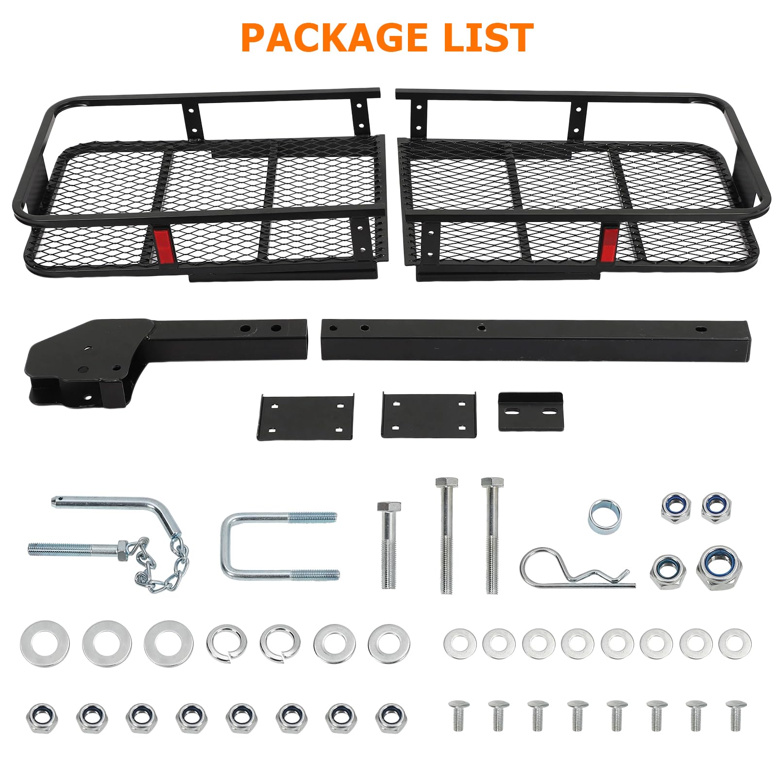 Garvee 60x20x6 Inch 500lb Capacity Folding Cargo Basket , Hitch Mount