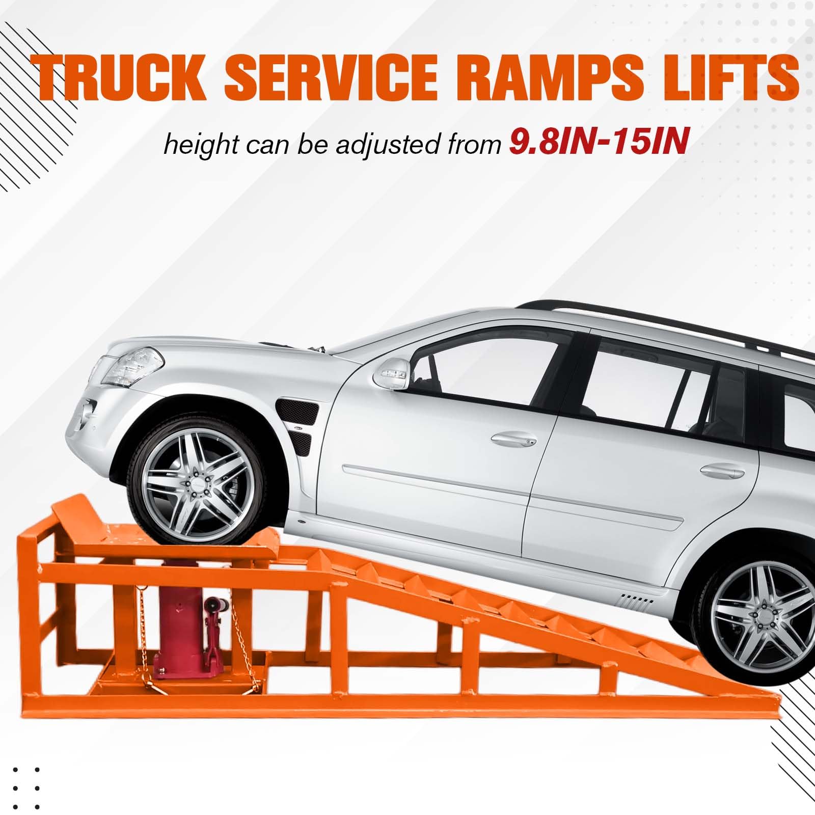 Garvee Car Truck Service Ramps, Heavy Duty Truck Vehicle Lift Ramps, 2 Pack 12000LBS Load Capatity Portable Car Ramps for Oil Changes,Car Lifts for Home Garage,Vehicle Auto Garage Repair (Orange)