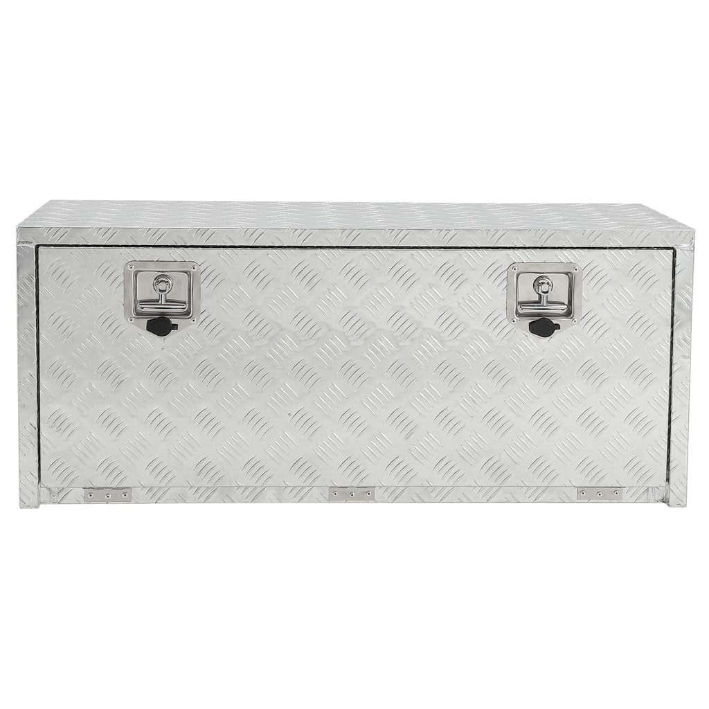 Garvee 36"X18" Heavy Duty Aluminum Tool Underbody Box, Waterproof Truck Storage Organizer Chest for Pick Up Truck Bed, RV Trailer, Silver