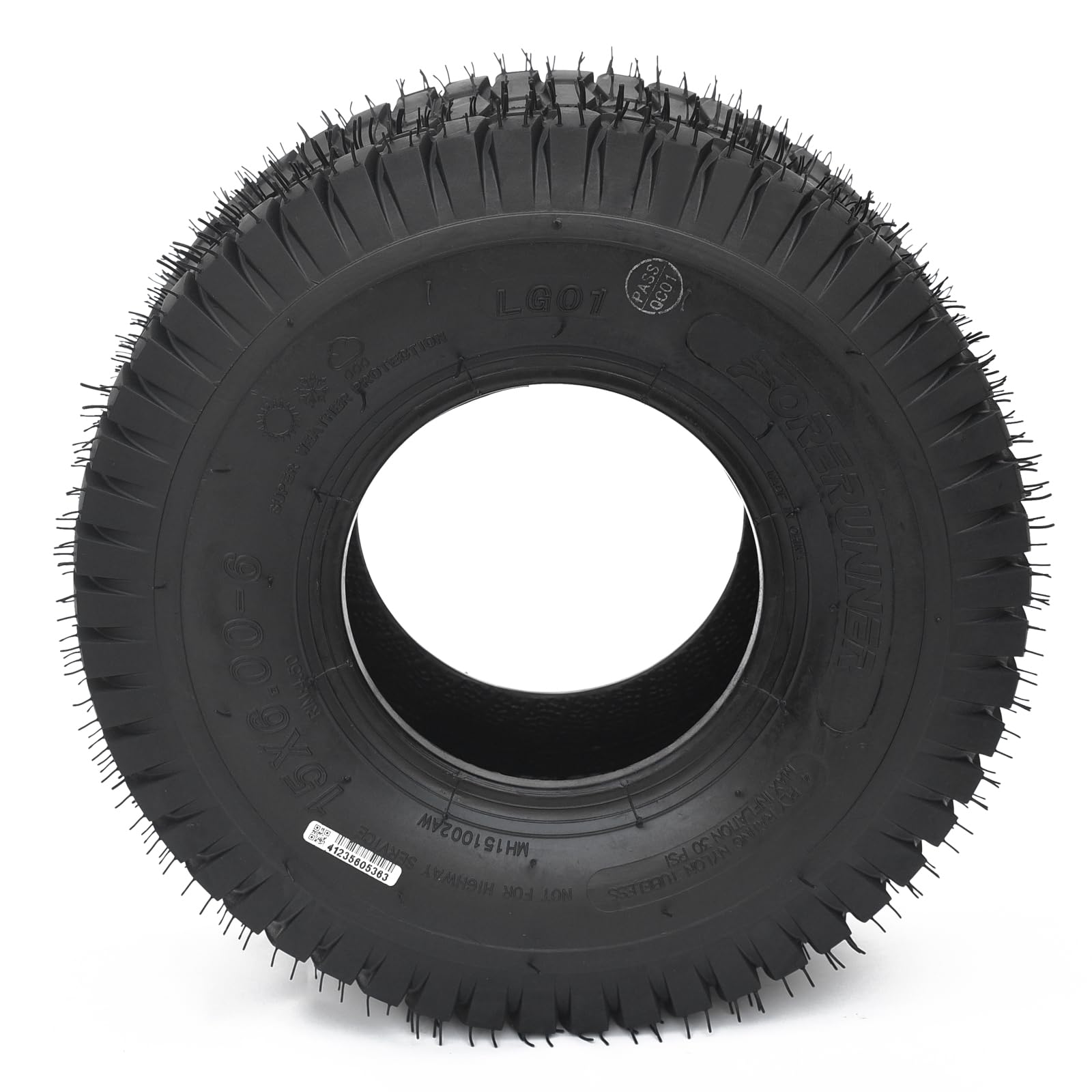 Garvee Lawn Mower Tires Turf Tires 15x6.00-6 4PR for Golf Cart Tires, Garden Tractor Riding Mower Tubeless Set of 2