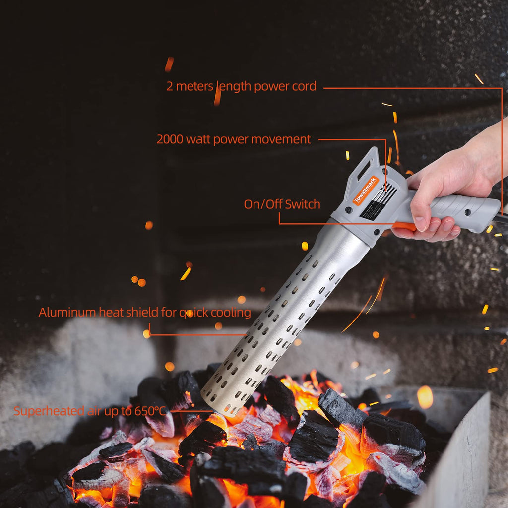 Garvee Electric Charcoal Starter, 2000W Electric Fire Starter, BBQ Smoker, Grill Starter, Chemical Free Heated Air