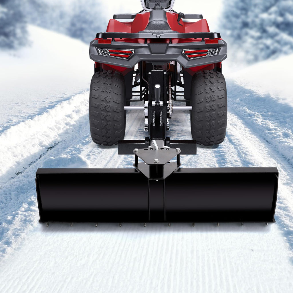Garvee ATV/UTV 3-Position Blade, Impact Implements Scrape Blade, 5 Adjustable Angles, Universal Compatibility with 2 inch outer diameter Receivers, Driveway Grader, Dirt Ground Leveler, Snow Plow Kit