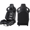 Garvee Universal Racing Seats with 2 Sliders,Adjustable PU & Carbon Leather Seats Automatic Sport Seats,Reclinable Bucket Seats for Cars,1 Pair Driver(Black, 23.6"×19.7"×37.4")