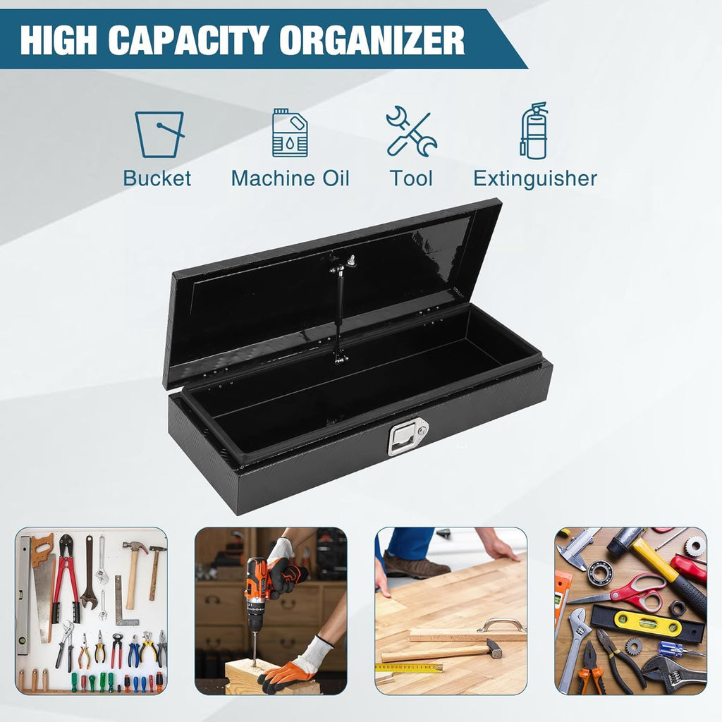 Garvee Truck Bed Toolbox Heavy Duty Aluminum Lockable Storage for Pickup Beds, RVs & Trailers, Waterproof, Secure Organizer with Side Handles & Gas Strut Lid