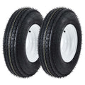 Garvee 4.80-8 Trailer Tire and Wheel Assembly, Heavy-Duty Load Range C 6PR, 8 Inch White Modular Wheel for Utility Boat Camper Trailers, Set of 2